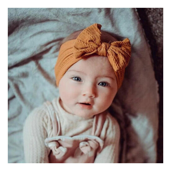2022 Single Top Knot Baby Headband Girl Newborn Toddler Bow Turban Head Band NEW image {4}