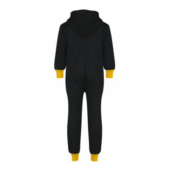 Kids Boys Girls Fleece Contrast A2Z Onesie One Piece Yellow All In One Jumpsuits image {4}
