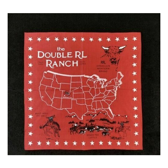 RRL Ralph Lauren Western Ranch USA Map Bandana Scarf image {3}