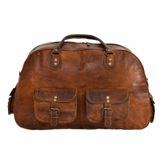 Bag Leather Duffel Travel Men Luggage Gym Vintage Genuine Weekend Overnight New" image {1}