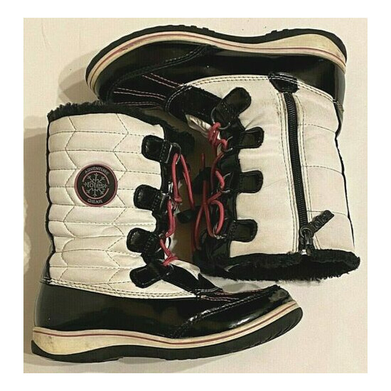 TOTES WINTER BOOTS KID GIRLS BLACK/WHITE/PINK style:KYLIE BLACK size 1M image {4}