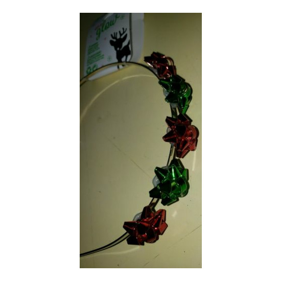 Claire's Red/Green Christmas Gift Bows Metal Headband One Size image {3}