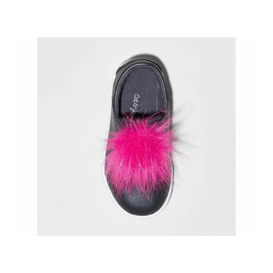 Toddler Girls' Vella Low Top Sneakers Cat & Jack - Pewter NWT Faux Pink Fur image {3}