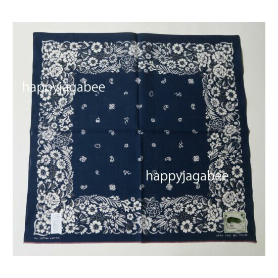 Kapital Capital Fast Color Selvage Bandana " Garden Party " Navy New image {2}