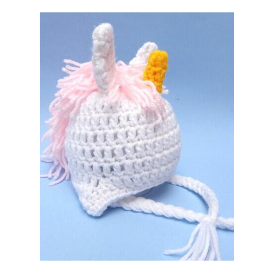 CROCHET UNICORN BABY HAT knit infant toddler child adult pink beanie photo prop image {3}