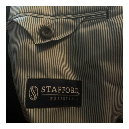 Stafford Essentials Suit Jacket 2 Front button Blue #21-0323 Jacket Only image {5}