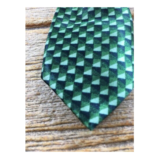 Baby Boys Neck Tie Newborn - 12 Months Green Diamonds Dressy Clip On Suit Tie image {2}