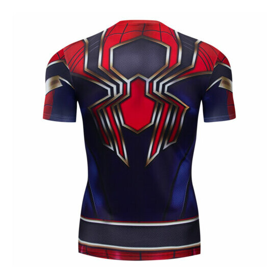 Men's T-shirts Superhero Compression Tee Gym Active Wear Fitness Tights Tops image {8}