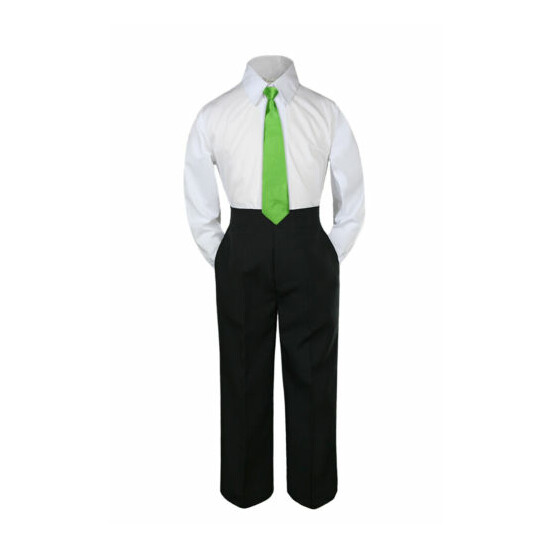 3pc Lime Green Tie Shirt Suit for Baby Boy Toddler Kid Pants Color by Selection image {2}