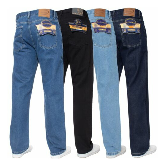New Mens Straight Leg Basic Heavy Work Jeans Denim Pants All Waist Big Sizes image {1}