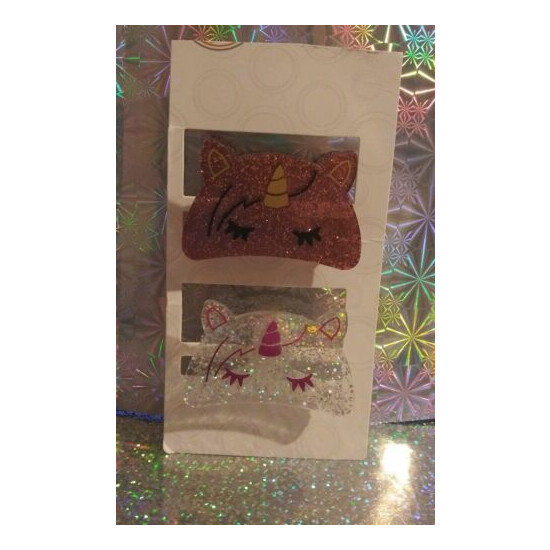 Adorable Set of Two Unicorn Glitter Claw Clips New!  image {2}