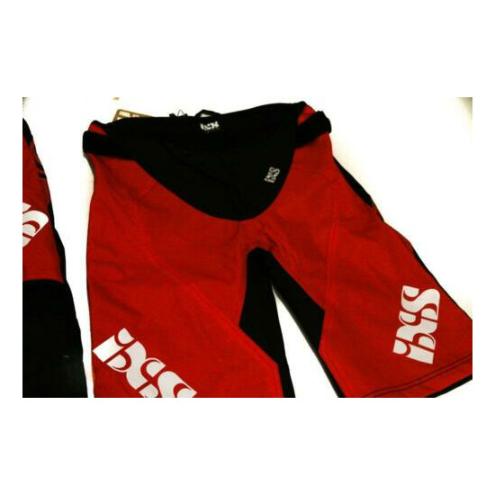 IXS Kid's Race Large BMX Racing Pants / Shorts Set Black Fluorescent Red NEW image {2}