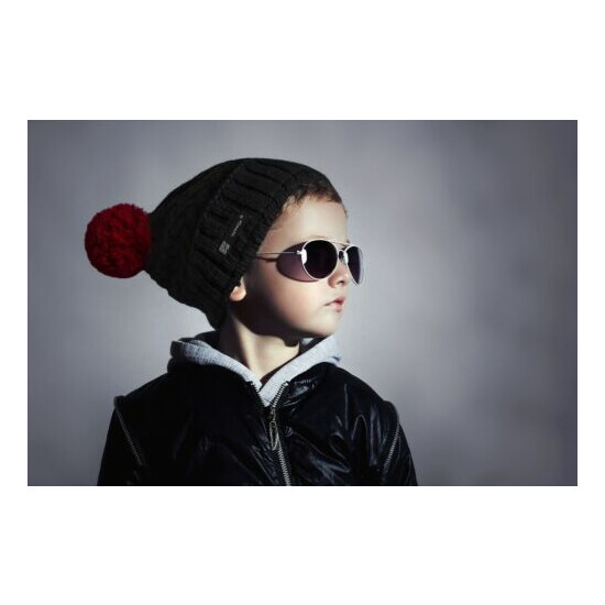 Kids Girls Boys Children Knitted Beanie Hat Hats Cookie Style Winter Warm Hat image {4}