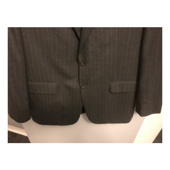 CHAPS Men’s Charcoal Blazer Two Button Wool Jacket Pinstriped Size 44R~Free Ship image {3}