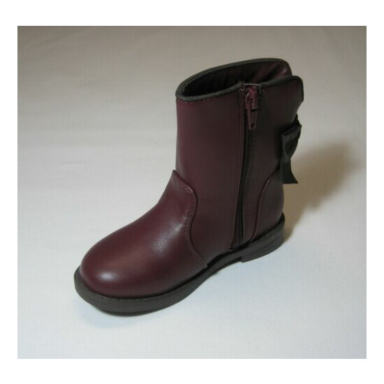 Toddler Girls Bow Boots Burgundy Red, NWT, Cat & Jack image {3}