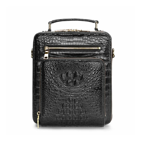 Handcrafted Crocodile Skin Leather 12" Men's Luxury Shoulder/Messenger Handbags image {1}