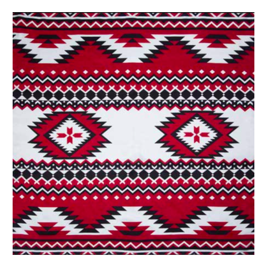 Wyoming Traders Wild Rag Southwest Print Red / Black 100% Silk Scarf - 34.5" image {2}