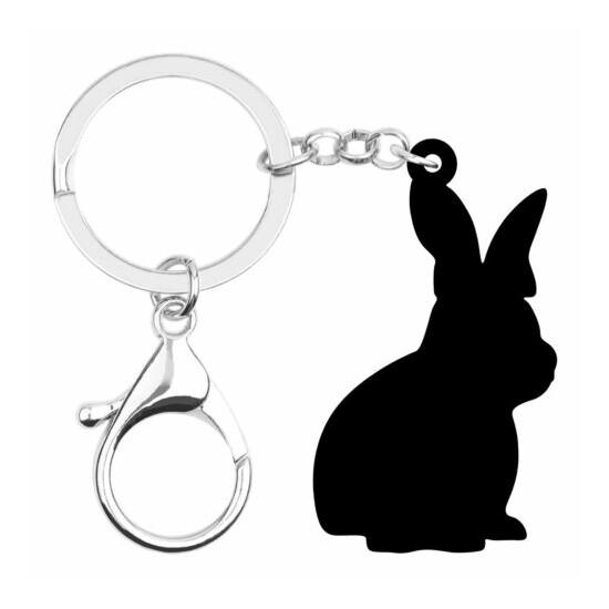 Easter Acrylic Headband Rabbit Hare Keychains Car Key Ring Charms Animal Jewelry image {4}