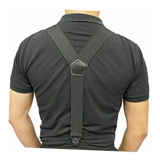  Y back suspenders airport friendly Suspenders,NO buzz with Plastic Clip 1.5  image {1}