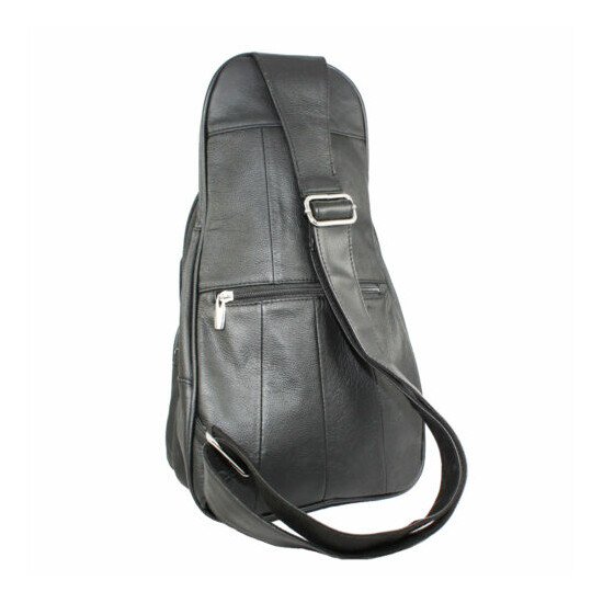 Genuine Leather Backpack Chest Pack Daypack Sling Bag Shoulder Bag image {2}