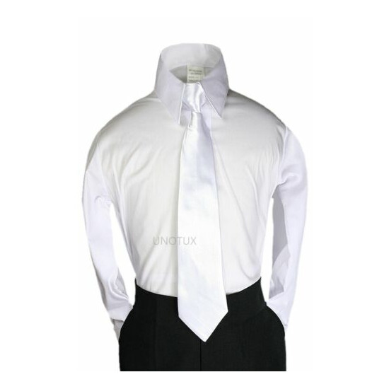 Satin Solid 23 Color Clip on Long tie Necktie for Boys Formal Tuxedo Suits S-20 image {3}
