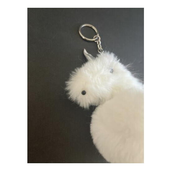Claire's Unicorn Key Chain Stuffed Plush Shimmer Silver Wings image {2}