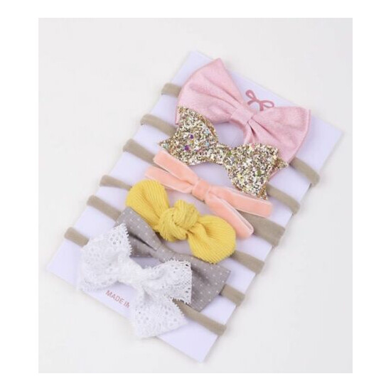 Multicolour Baby Headband Bow Set image {1}