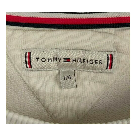 Tommy Hilfiger Sweater Pullover White Oversized / Youth Size 176 cm, 5.8 ft  image {4}