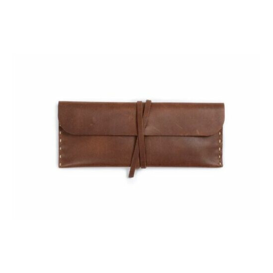 RUSTICO - Premium Full Grain Leather Pouch - Hand Sewn - Rustic Brown image {1}