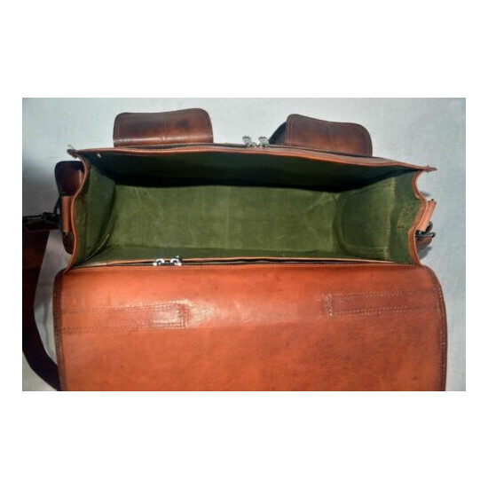 Bag Vintage Laptop Leather Messenger Men Satchel Shoulder Briefcase S Genuine image {3}