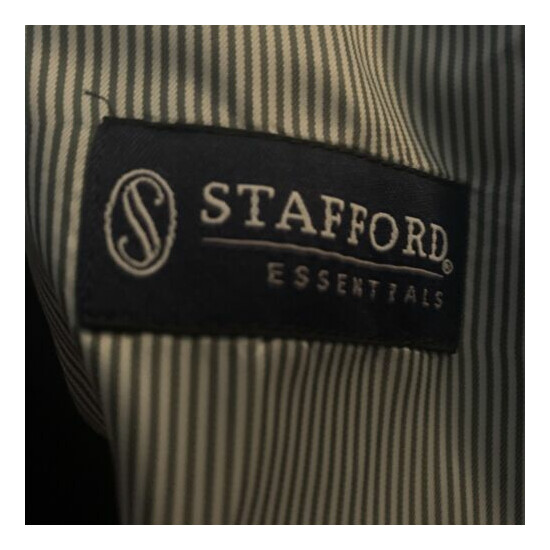 Stafford Essentials Suit Jacket 2 Front button Blue #21-0323 Jacket Only image {4}