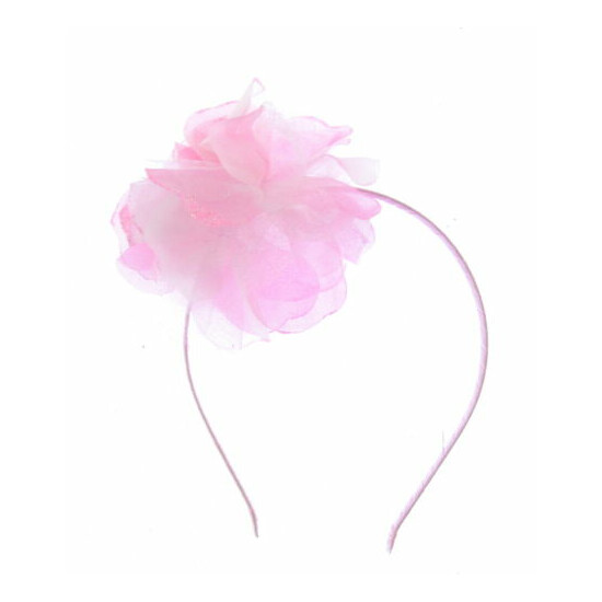 light pink with white tonal large glitter edged flower headband ladies/girls image {1}