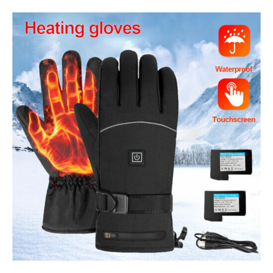 Men Women Winter Electric Heated Gloves Battery Powered Hand Warm Windproof Ski image {4}