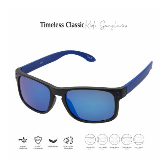 Black + Blue Kids Childrens Sunglasses UV400 Classic Shades Fashion Glasses UK image {1}