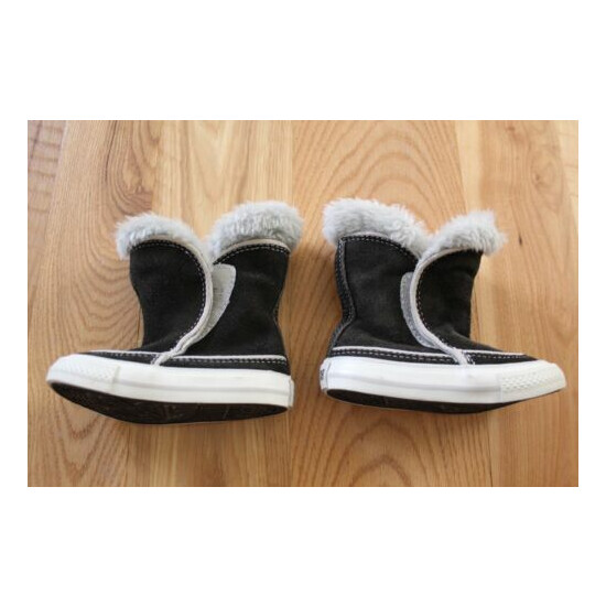 Converse All Star Beverly Black Suede Boot Toddler Infant Size 4 Hook & Loop  image {2}
