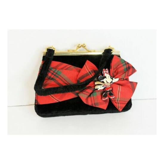 Disney Store Minnie Mouse Dressy Black Velvet with Bow Purse image {3}