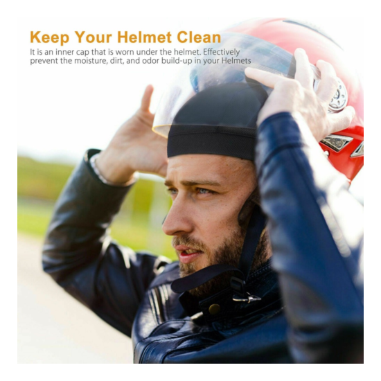 Cooling Skull Cap Helmet Liner Sweat Wicking Cycling Running Hat for Men Women Thumb {3}