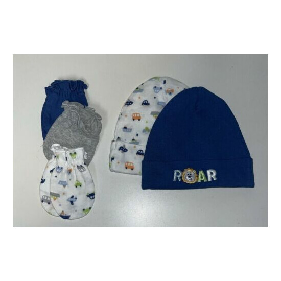 GARANIMALS Infants Hat / Gloves 5-pc Newborn Set, Multi image {1}