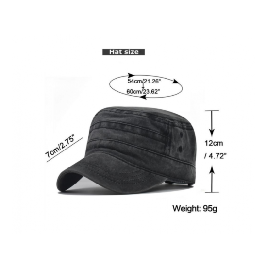 Unisex Military Army Cap Plain Cotton Blend Cadet Combat Hat Adjustable Brief image {2}
