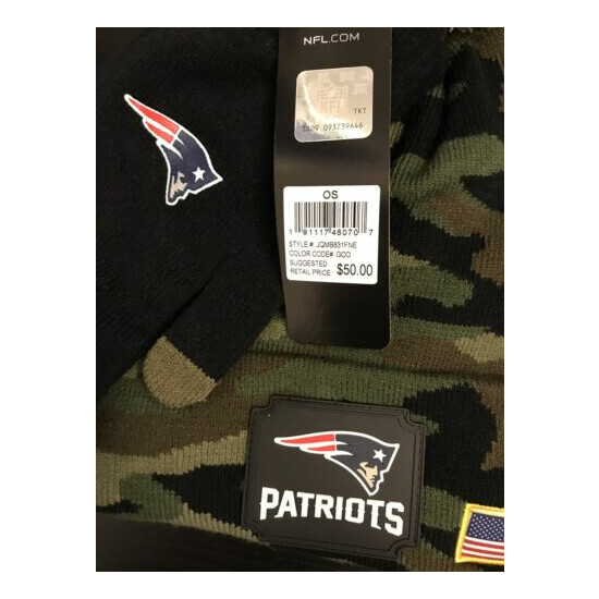 X2 NEW NFL New England Patriots Adult Beanie Glove Set Camouflage Camo OS image {4}