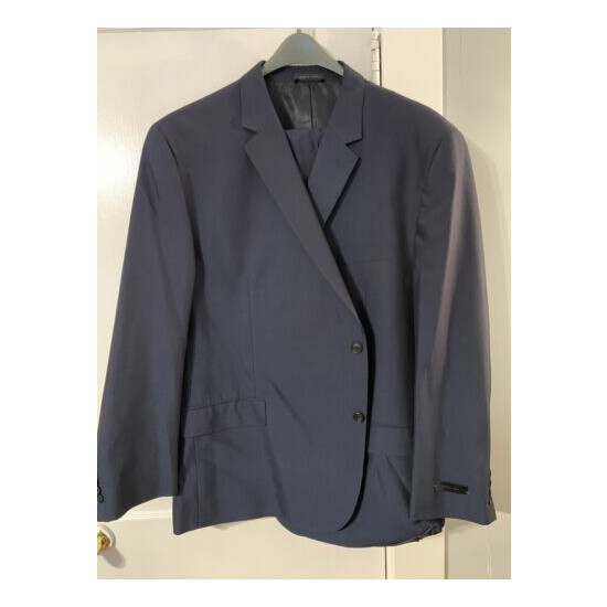 NWT Andrew Fezza Mens Blue Complete Suit Jacket Coat Pants Sz 56R 51W 2 Piece image {1}