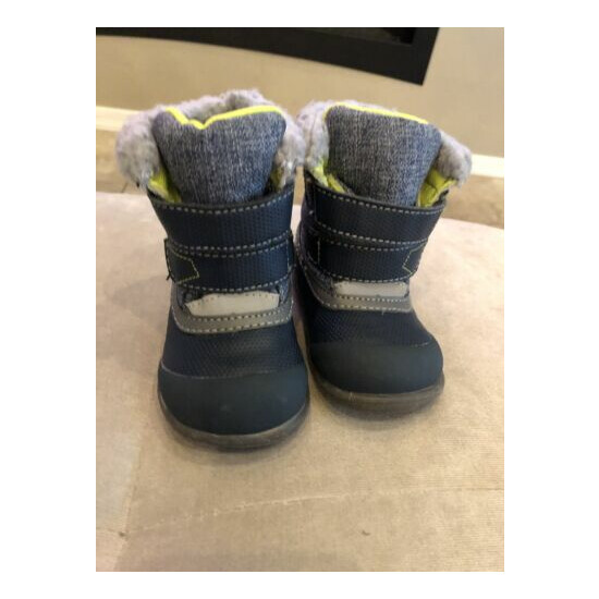 See Kai Waterproof Boots Boys Booties Size 4 Gray Blue Water Resistant image {3}