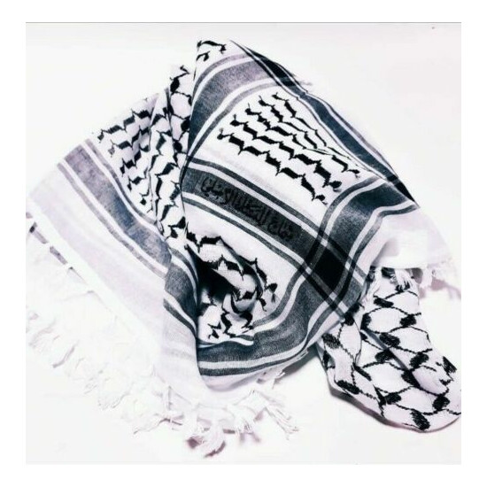 Palestinian Shemagh (scarve) Black/White, Genuine & Original & highest quality  image {1}