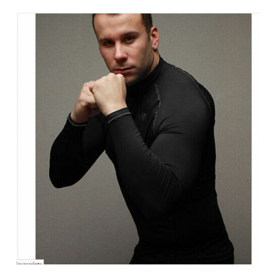 New Men Boy Rash Guard Long Sleeve Sport Top Gym Shirt Swimwear Wetsuit Swimming image {2}