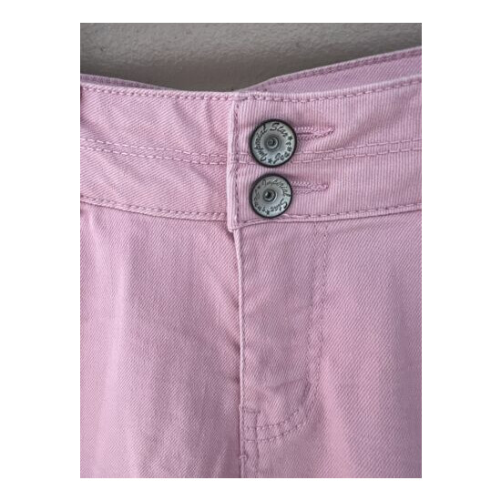 Imperial Star Girls Pink Denim Cotton Stretch Shorts Pockets Size 14 image {2}