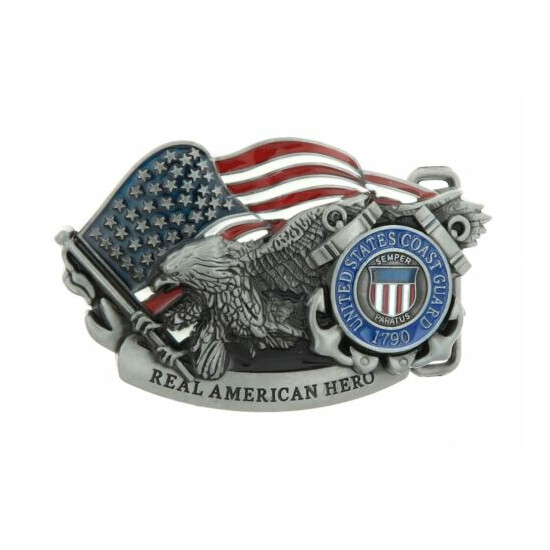 United States U.S. Coast Guard American Hero Metal Belt Buckle image {1}