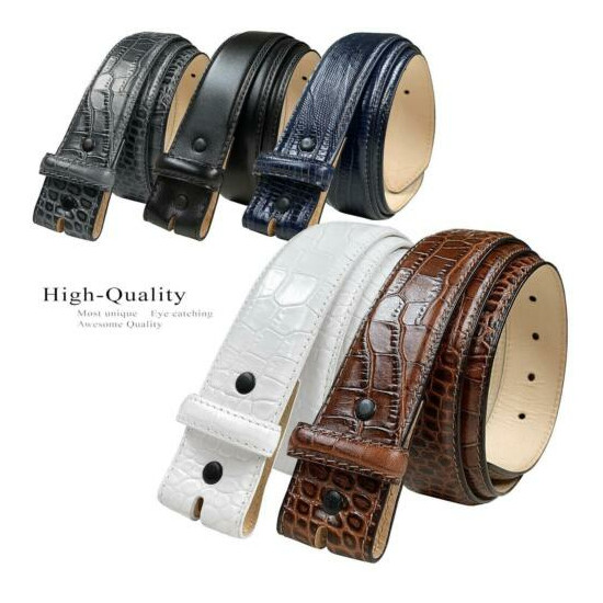 Replacement Belt Strap Italian Calfskin Genuine Leather Dress Belt Fits1-3/8" image {1}