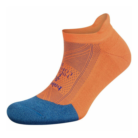 Balega Hidden Comfort No Show Running Socks - Denim/Neon Orange image {1}
