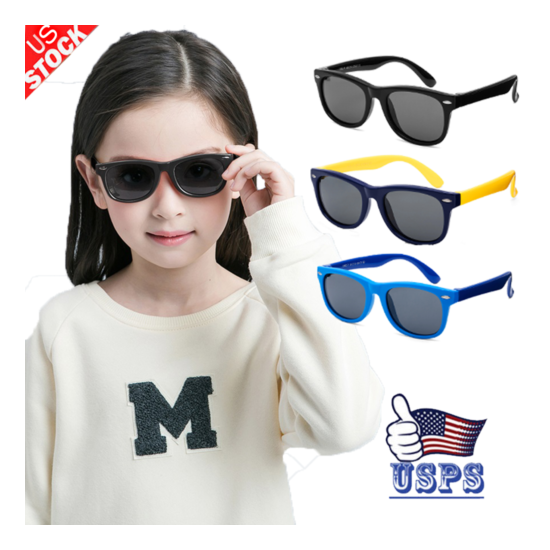 Kids Polarized Sunglasses Boys Girls Children Flexible Sports Glasses USA Hot image {1}