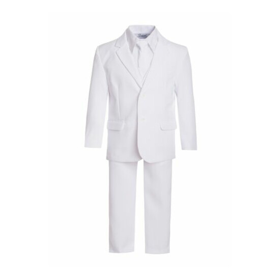 Slim Baby kids Boys Bridal Formal suit 5 pcs set coat,vest,pant,shirt,clip tie  image {1}